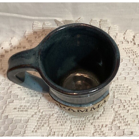 GRAMMA Coffee Mug Stegall Studio Art Pottery Hand Thrown Blue Stoneware - Picture 2 of 6
